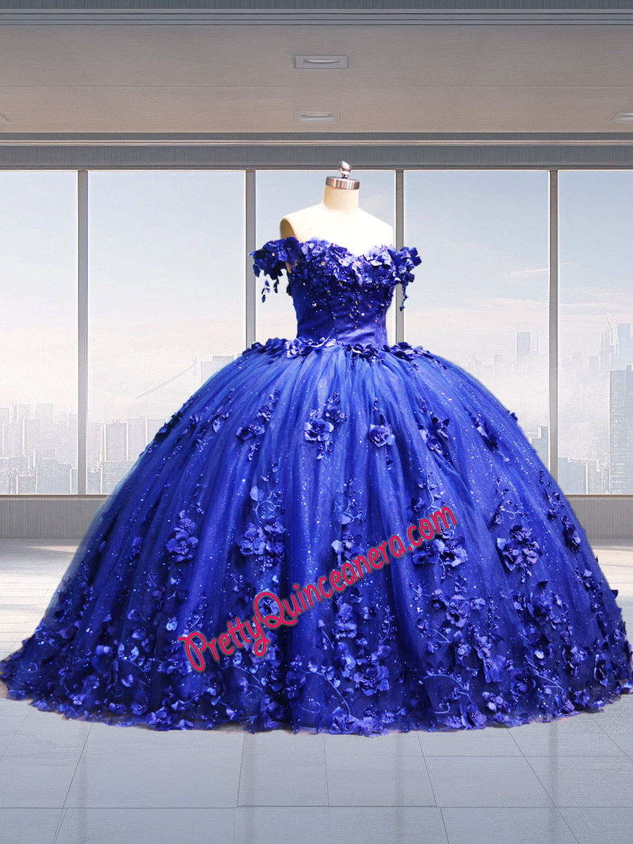 Lace up Back Little Train Ball Gown Royal Blue Quinceanera Dress Wholesale Price