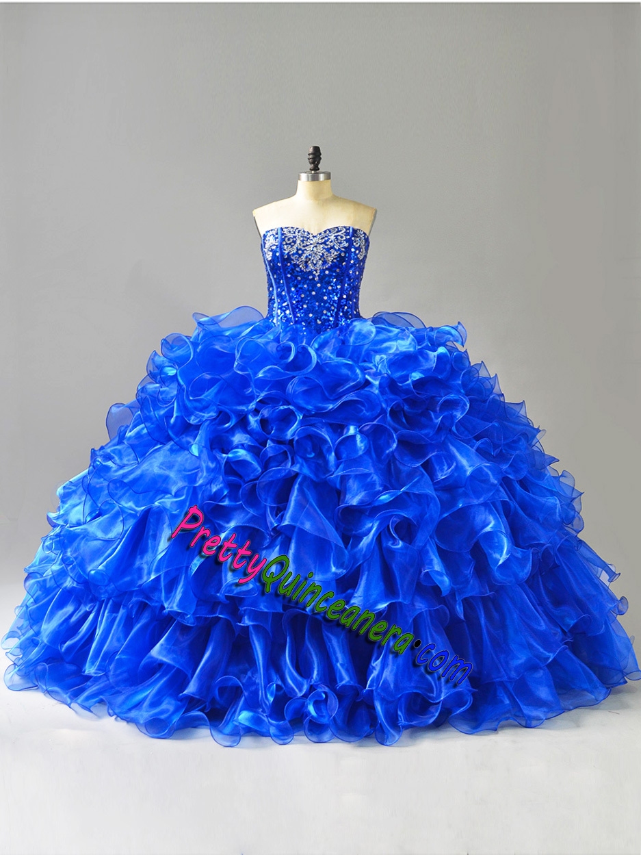 Money-saving Ruffles Sweetheart Beaded Bodice Quinceanera Dress Custom Made Color